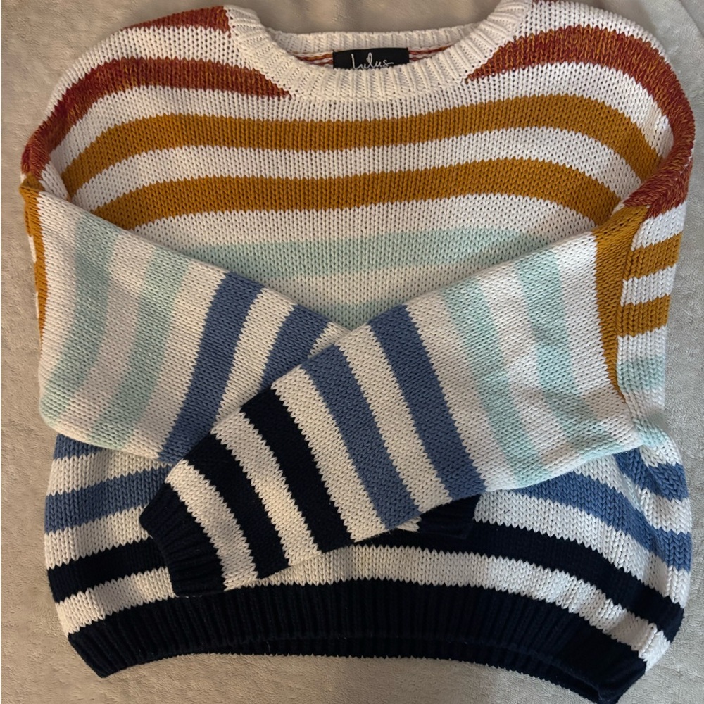 Beautiful Lulus multicolor striped sweater like new